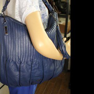 COLE HAAN LARGE HOBO BLUE SHOULDER BAG
